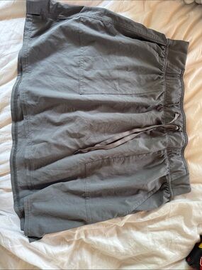 Casual Elastic-Waist Gray Women's Skirt with Drawstring